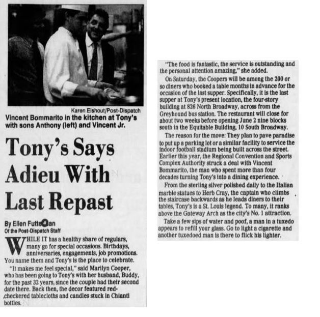 Tony's, 1992